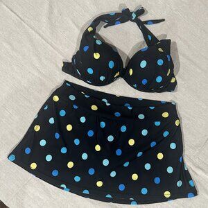 VENUS Polka Dot Swimskirt 2pc, Size 10,
